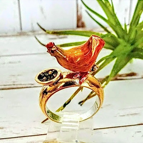 2-Tone Sterling Chicken Ring - Picture 5 of 5